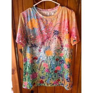 Floral woman's shortsleeve shirt‎ size Large